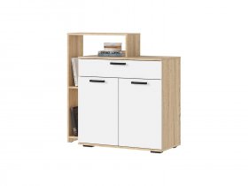 Комод 1000 КМ-01 Санса (дуб сонома/белый) в Зырянке - zyryanka.mebel-nsk.ru | фото