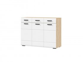 Комод 1200 КМ-01 Либерти (дуб сонома/белый глянец) в Зырянке - zyryanka.mebel-nsk.ru | фото