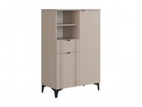 Комод 2 Рич (кашемир/фрапучино матовый/черный) в Зырянке - zyryanka.mebel-nsk.ru | фото
