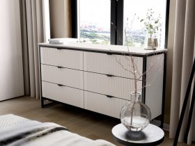Комод 6 ящиков Нора (персидский жемчуг) в Зырянке - zyryanka.mebel-nsk.ru | фото
