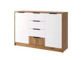 Комод КМ-002 Ивис (дуб крафт золотой/белый) в Зырянке - zyryanka.mebel-nsk.ru | фото