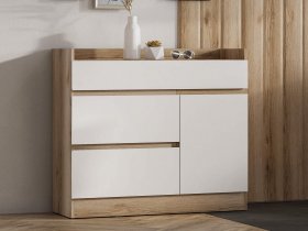 Комод с дверкой Брауни (дуб делано/белый) в Зырянке - zyryanka.mebel-nsk.ru | фото