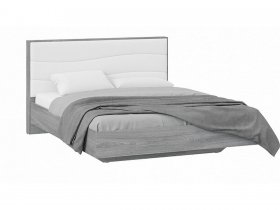 Кровать двуспальная 1,6 м «Миранда» Тип 1 (Дуб Гамильтон/Белый глянец) в Зырянке - zyryanka.mebel-nsk.ru | фото