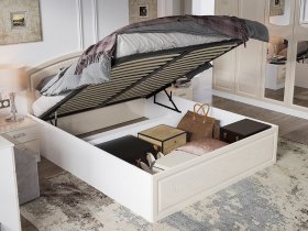 Кровать двуспальная 1,6 м Венеция КРМП-160 с подъемным механизмом в Зырянке - zyryanka.mebel-nsk.ru | фото