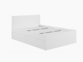 Кровать двуспальная с ящиками 1,4м Мадера-М1400 (белый) в Зырянке - zyryanka.mebel-nsk.ru | фото