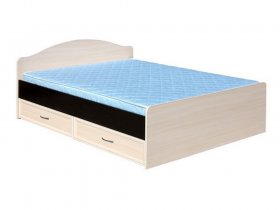 Кровать  двуспальная с ящиками 1,6м-1 (круглая спинка) в Зырянке - zyryanka.mebel-nsk.ru | фото