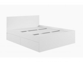 Кровать двуспальная с ящиками 1,6м Мадера-М1600 (белый) в Зырянке - zyryanka.mebel-nsk.ru | фото