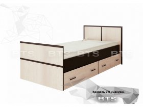 Кровать односпальная с ящиками 0,9м Сакура (BTS) в Зырянке - zyryanka.mebel-nsk.ru | фото