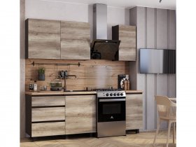 Кухонный гарнитур Энигма 1,6м (венге/дуб каньон) в Зырянке - zyryanka.mebel-nsk.ru | фото