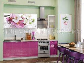 Кухонный гарнитур Орхидея (сиреневый) в Зырянке - zyryanka.mebel-nsk.ru | фото