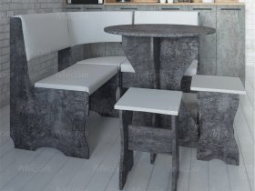 Кухонный уголок Лотос  (цемент темный к/з White) в Зырянке - zyryanka.mebel-nsk.ru | фото