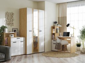 Модульная детская Санса (дуб сонома/белый) в Зырянке - zyryanka.mebel-nsk.ru | фото