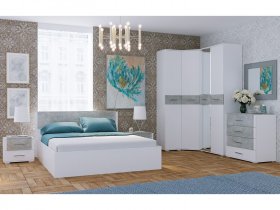 Модульная спальня Бьянка (белый/бетон) в Зырянке - zyryanka.mebel-nsk.ru | фото