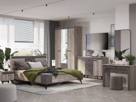 Модульная спальня Кассандра (дуб смоки/MF14) в Зырянке - zyryanka.mebel-nsk.ru | фото
