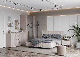 Модульная спальня «Тефия» (тефия/софт сантьяго) в Зырянке - zyryanka.mebel-nsk.ru | фото