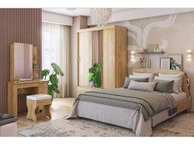 Модульная спальня Виктория-1 (дуб крафт золотой) в Зырянке - zyryanka.mebel-nsk.ru | фото