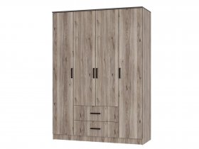 Шкаф четырехстворчатый Титан (дуб смоки) в Зырянке - zyryanka.mebel-nsk.ru | фото