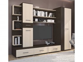 Стенка Верона (дуб венге/дуб молочный) в Зырянке - zyryanka.mebel-nsk.ru | фото