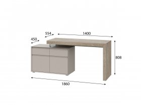Стол 22 J-КШ Этна (дуб эндгрей/кашемир) в Зырянке - zyryanka.mebel-nsk.ru | фото