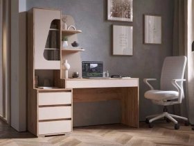 Стол компьютерный Пифагор (дуб вотан/кашемир) в Зырянке - zyryanka.mebel-nsk.ru | фото