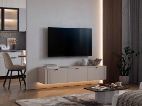 Тумба 2 Рич (кашемир/фрапучино матовый/черный) в Зырянке - zyryanka.mebel-nsk.ru | фото