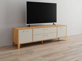 Тумба под ТВ Парус-13 (дуб крафт золотой/кашемир) в Зырянке - zyryanka.mebel-nsk.ru | фото