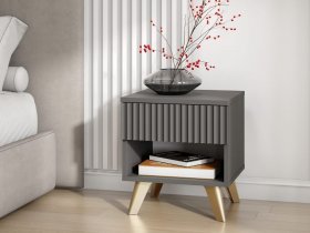 Тумба прикроватная Эккервуд (графит) в Зырянке - zyryanka.mebel-nsk.ru | фото