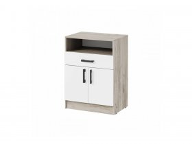 Тумба ТБ-1 Вега (дуб крафт серый/белый) в Зырянке - zyryanka.mebel-nsk.ru | фото