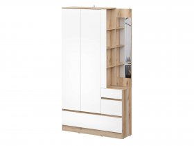 Вешалка с зеркалом Брауни (дуб делано/белый) в Зырянке - zyryanka.mebel-nsk.ru | фото